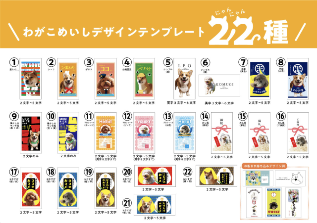 わがこめいしテンプレ22種