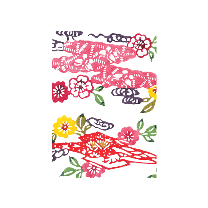 絵はがき古典柄（桜と霞）