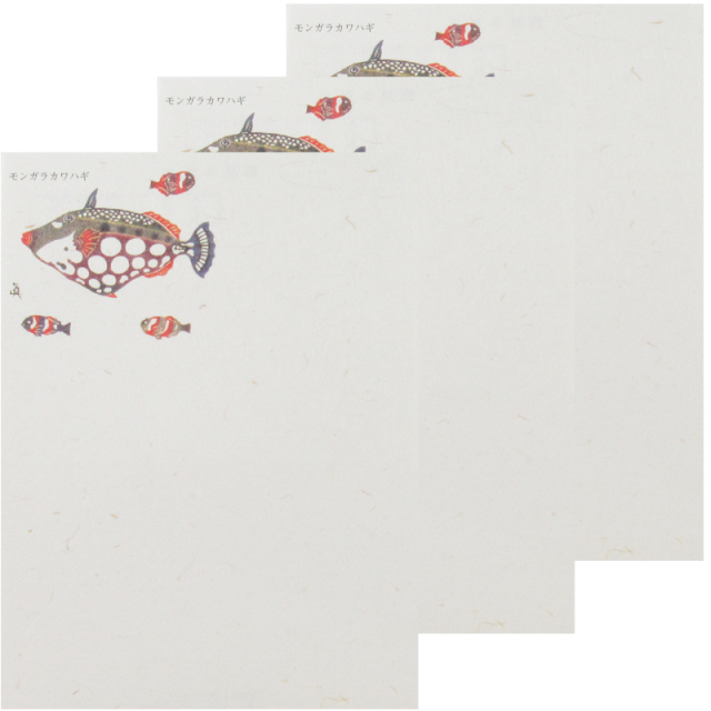 ワンポイント絵はがきモンガラカワハギ3枚セット