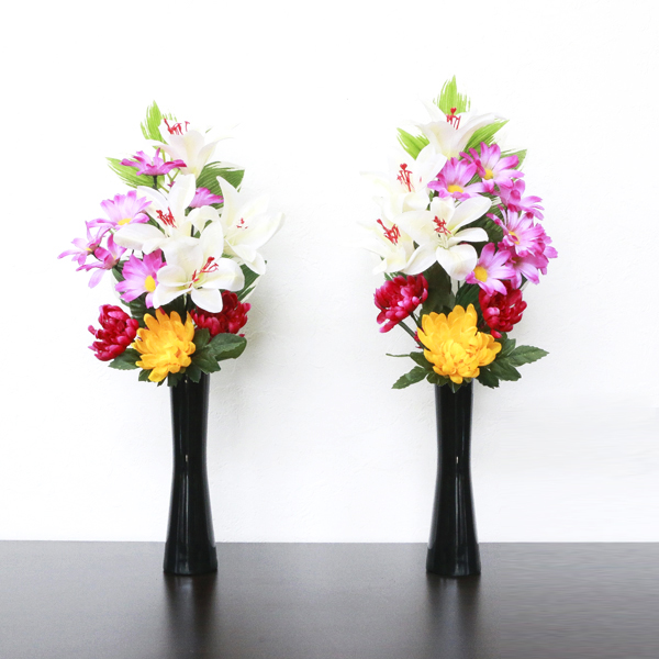 お墓参り　仏花　墓花　アートフラワー　1対(2本入り)