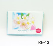 【Ｇreething Card RE-13】　グリーティングカード（ハッピーバースデイ）みずいろ