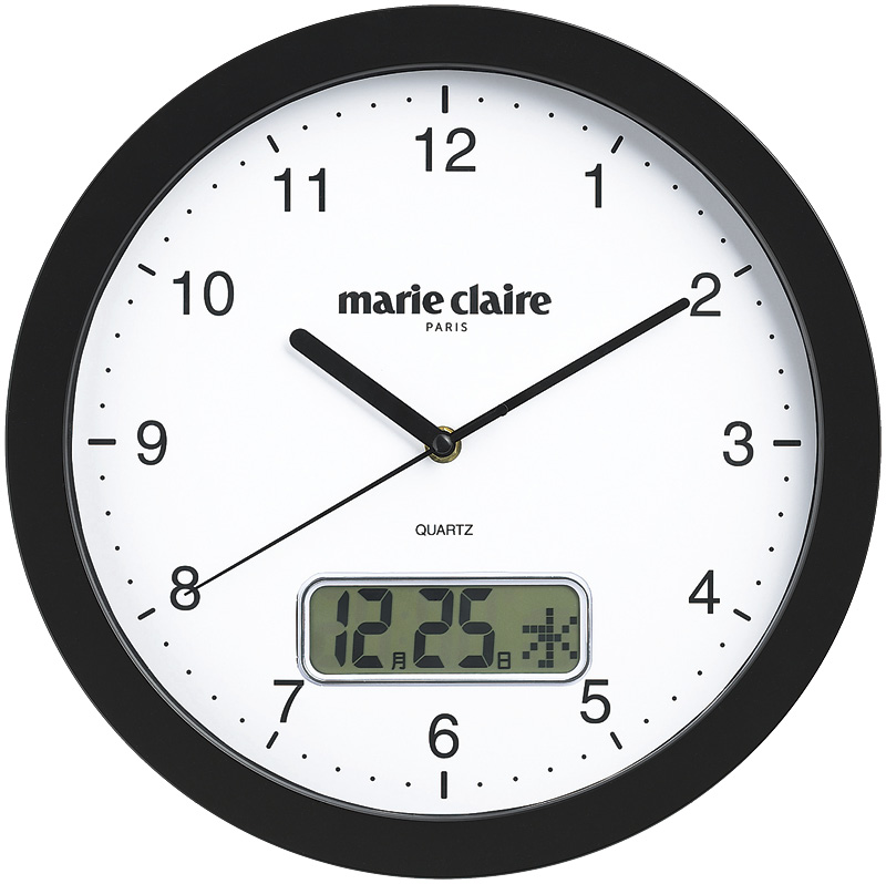 マリ・クレール　壁掛け時計 カレンダー機能付（MC-503）（4975192084908）