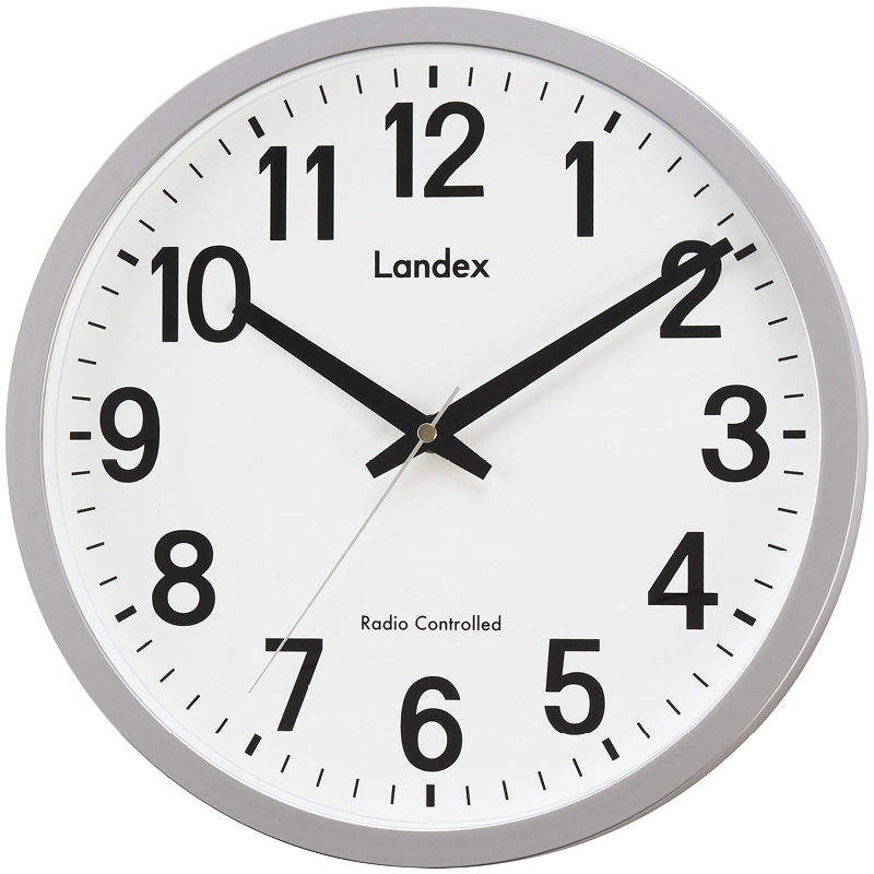 ランデックス　電波掛時計 ウォールサイド（YW9177SV）（4981480917711）