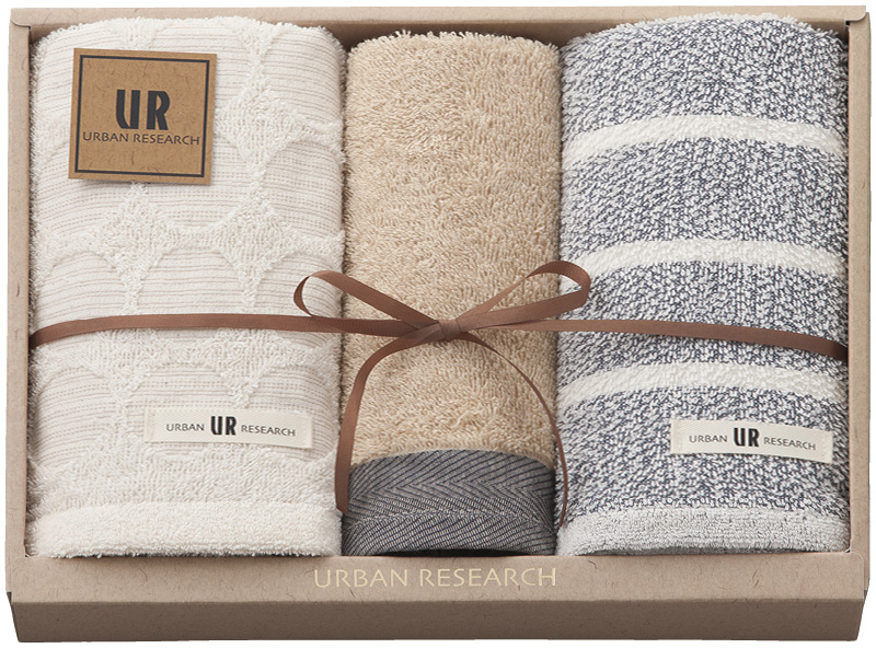 アーバンリサーチ　フェイスタオル2P＆ウォッシュタオル（ブルー）（UR2325BL）（4518607673870）