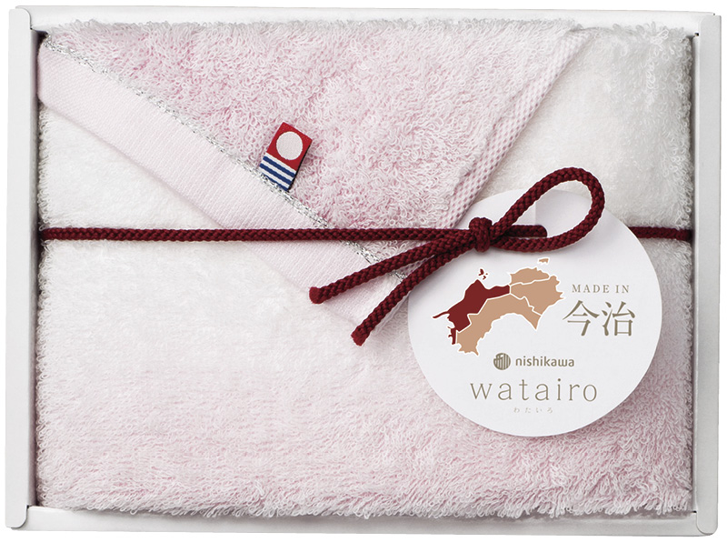わたいろ　nishikawa今治タオル　フェイスタオル（ピンク）（TT88100030P）（4976008633457）