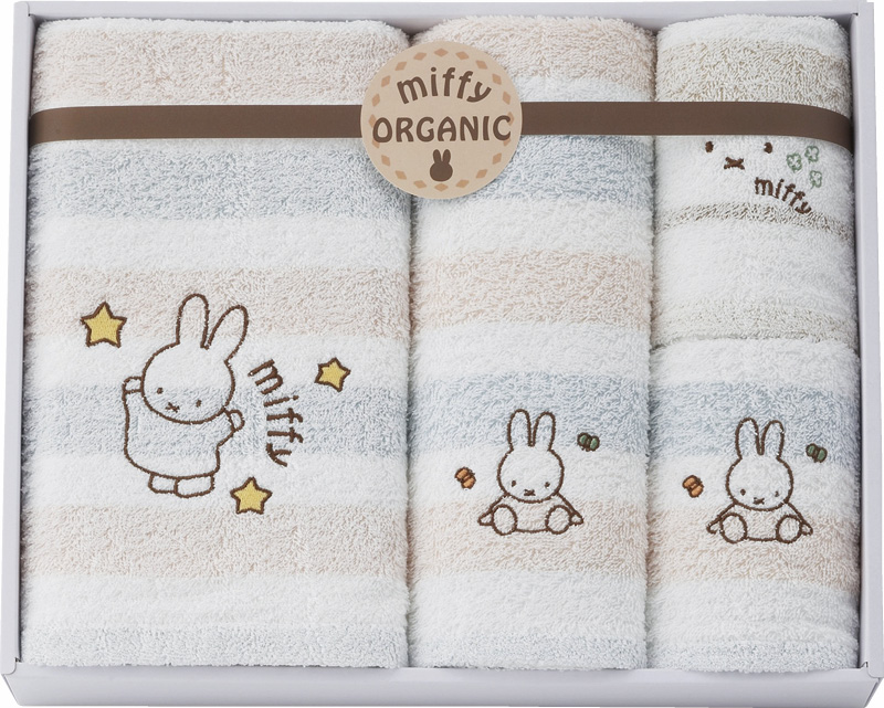 ミッフィー　オーガニック　タオルセット（2287-28903）（4549510395375）