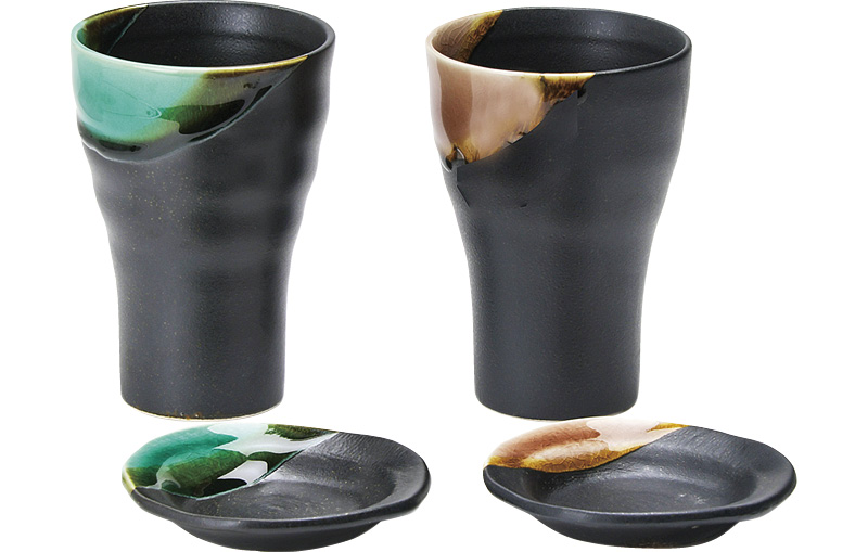 釉彩 カップ小皿ペア（YYS-3003B）（4537417032974）