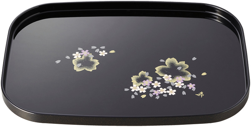 日展作家 橋爪靖雄　桜浪漫　12.0長手盆（42264）