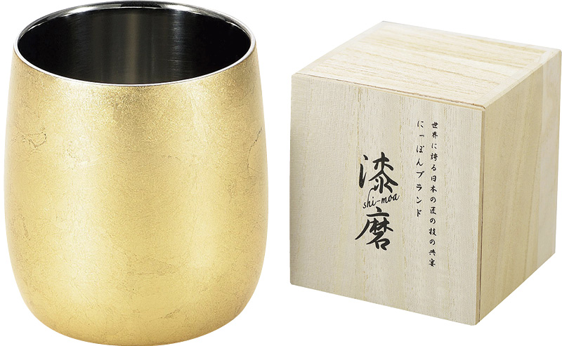 漆磨　箔衣　二重ダルマカップ（木箱入）（SCW-D801）（4512553105065）