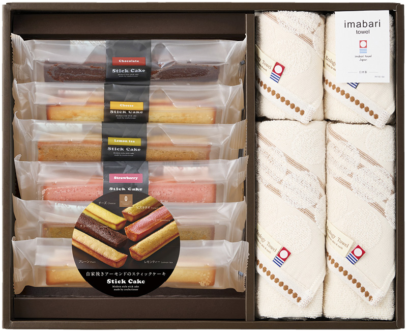 今治タオル＆スイーツ　グリーンモードエコドットタオル＆スティックケーキギフト（LST022MD）