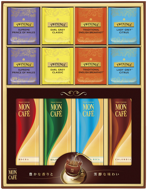 モンカフェ＆トワイニング　ドリップコーヒー＆ティーバッグ 詰合せギフト（TMS-30S）（4901305926209）