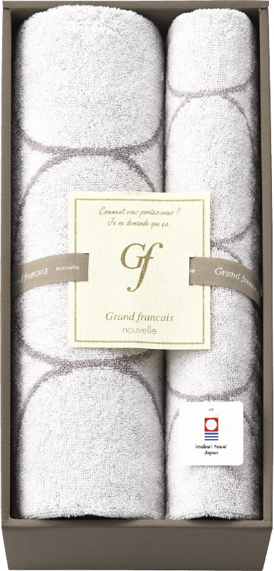 グランフランセヌーベル　今治タオル　バスタオル＆フェイスタオル（ホワイト）（GFN10701W）