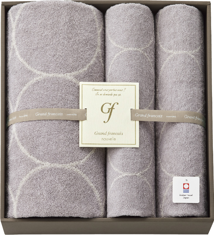 グランフランセヌーベル　今治タオル　バスタオル＆フェイスタオル2P（グレージュ）（GFN10901GE）