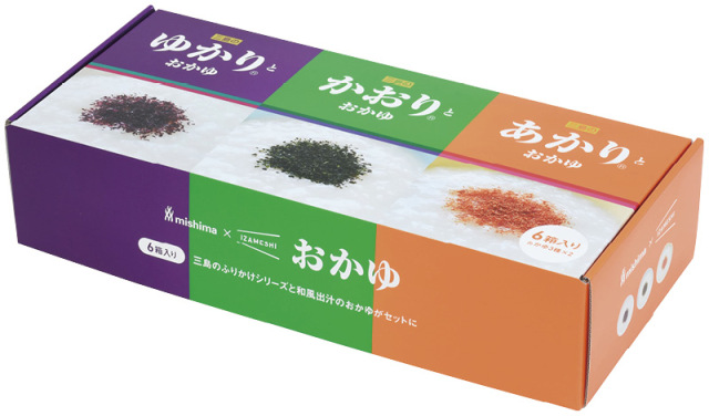 三島食品×IZAMESHI　三島のゆかり・かおり・あかりとおかゆ 6箱セット（652-735）（4549373007040）