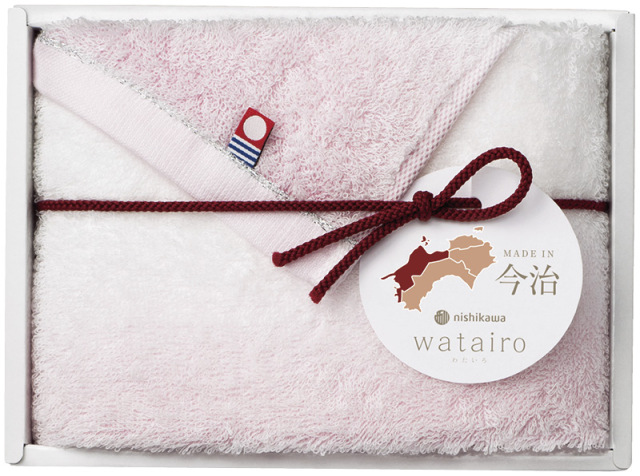 わたいろ　nishikawa今治タオル　フェイスタオル（ピンク）（TT88100030P）（4976008633457）