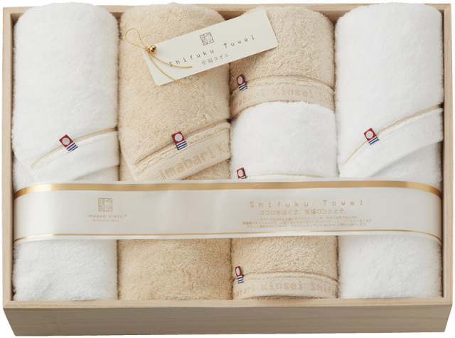 今治謹製　至福タオル　バスタオル3P&フェイスタオル3P（SH55150）（4518607673474）