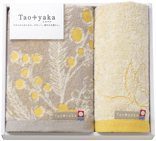 Taoyaka　ミモザ　フェイスタオル＆ウォッシュタオル（TAO-16Y）（4543479223687）