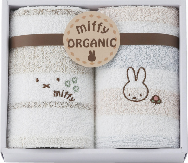 ミッフィー　オーガニック　ウォッシュタオル2P（2287-23904）（4549510395412）