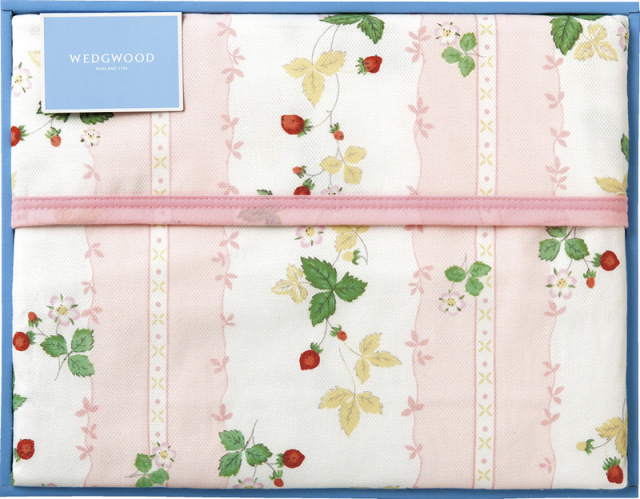 ウェッジウッド　ワイルドストロベリー　綿毛布（毛羽部分）（ピンク）（FQ82601011P）（4908092058410）