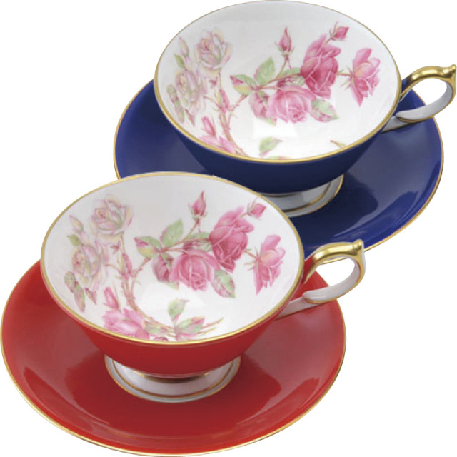 全国送料無料 エインズレイ エリザベスローズ ペア ティーカップ