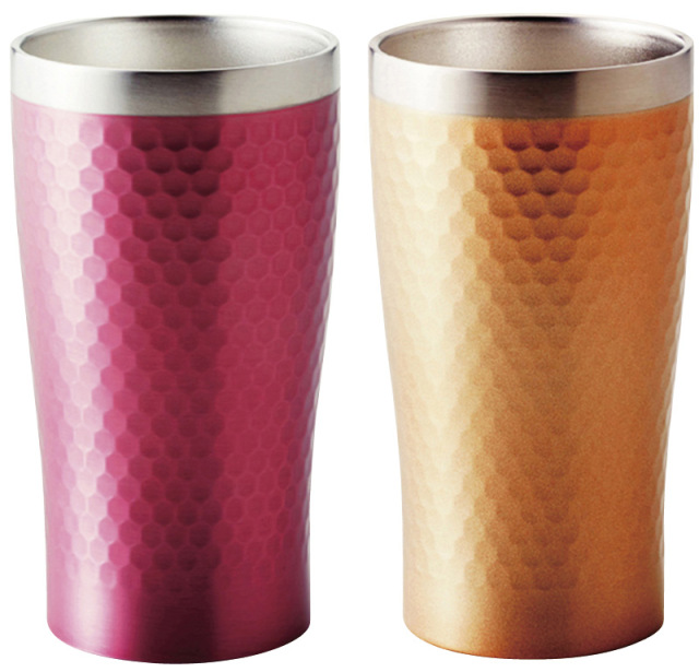 リュクス　ペアメタルサーモタンブラー340ml（ピンク&ゴールド）（51432）（4939560514329）