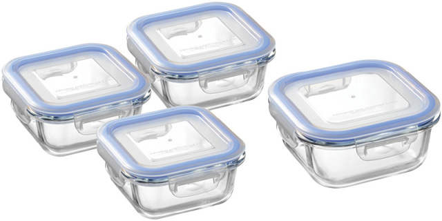 レッシュ　耐熱ガラス容器4Pセット（ME-7397）（4903779473975）