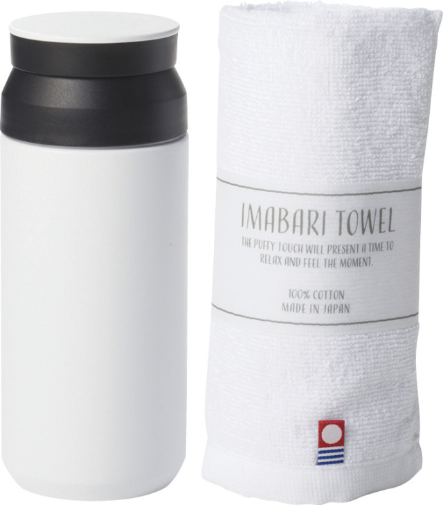 AMli HOME　ボトル340ml＆今治タオル（ホワイト）（SB-1738）（4524854211192）