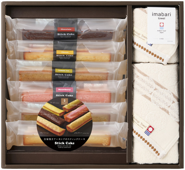 今治タオル＆スイーツ　グリーンモードエコドットタオル＆スティックケーキギフト（LST011MD）