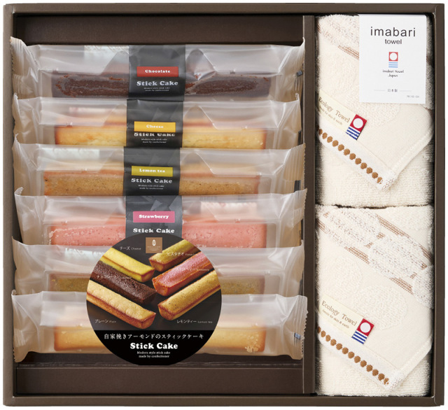 今治タオル＆スイーツ　グリーンモードエコドットタオル＆スティックケーキギフト（LST020MD）