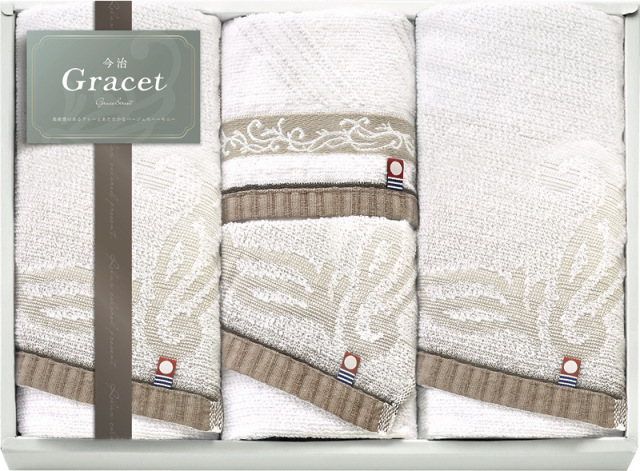 今治 グレイスト　フェイスタオル3P＆ハンドタオル（IGY26350）