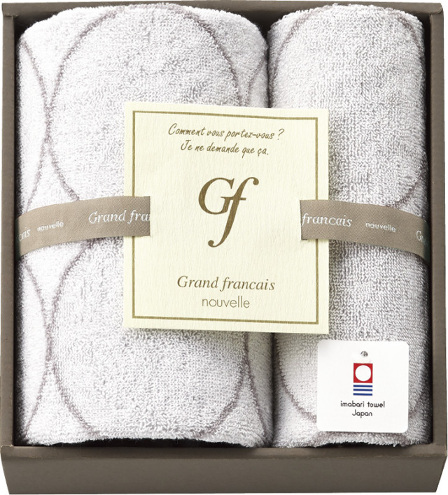 グランフランセヌーベル　今治タオル　フェイスタオル＆ハンドタオル（ホワイト）（GFN10301W）
