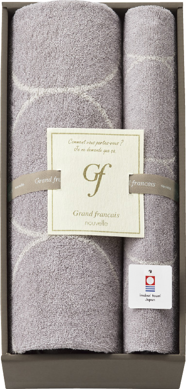 グランフランセヌーベル　今治タオル　バスタオル＆フェイスタオル（グレージュ）（GFN10701GE）