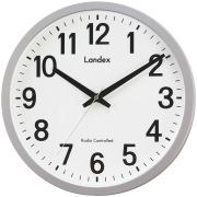 ランデックス　電波掛時計 ウォールサイド（YW9177SV）（4981480917711）