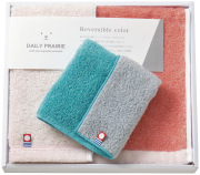 DAILY PRAIRIE　リバーシブル　フェイスタオル＆タオルハンカチ（COREV-0185）（4543479224172）