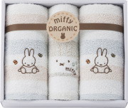 ミッフィー　オーガニック　フェイスタオル2P&ウォッシュタオル（2287-26907）（4549510395399）
