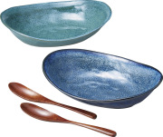 釉変わり　オーバルカレーペア（02363）（4546410023636）