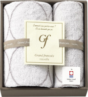 グランフランセヌーベル　今治タオル　フェイスタオル＆ハンドタオル（ホワイト）（GFN10301W）
