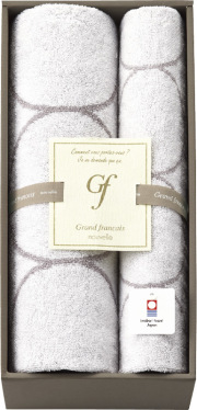 グランフランセヌーベル　今治タオル　バスタオル＆フェイスタオル（ホワイト）（GFN10701W）