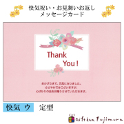快気・御見舞返しメッセージカード【快気　ウ】