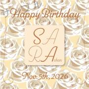 誕生日オリジナルラベル（バラ柄）