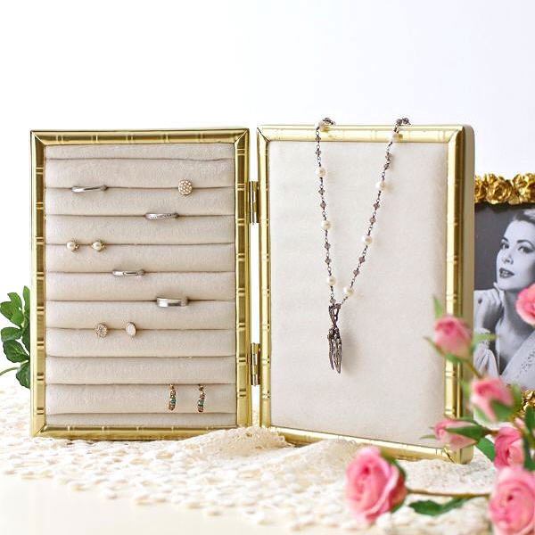 ジュエリースタンド リングホルダー おしゃれ かわいい ブックタイプ アンティーク調 クラシカルなジュエリーホルダー ブック [abk2447]