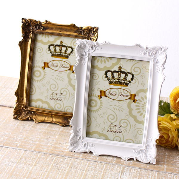 フォトフレーム 写真立て 卓上 壁掛け 2L アンティーク ゴールド ホワイト クラシック ヨーロピアン エレガント 横向き 横置き 対応 インテリア ロイヤルサロンフォトフレーム 2カラー [abk6228]