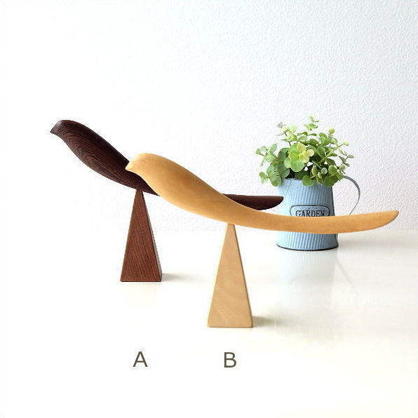 靴べら 木製 鉄刀木 タガヤサン 天然木 短い おしゃれ かわいい 鳥 スタンド セット 木のくつベラセットL 2タイプ [akr1688]