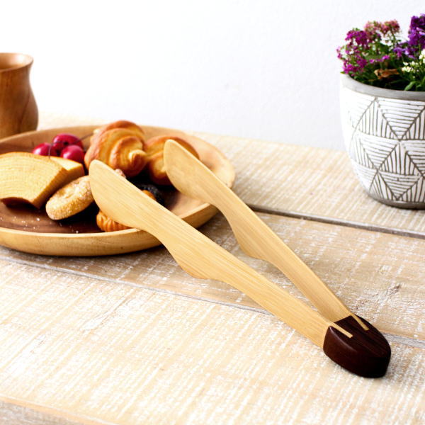 トング おしゃれ 木製 竹 タケ デザイン 木のおもてなしトング [akr3078]