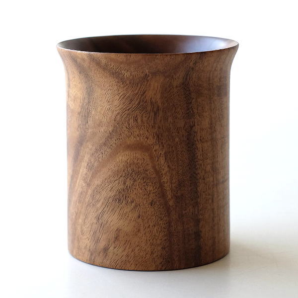 コーヒーカップ 木製 180ml 湯呑み 天然木 無垢 ウッド 取っ手なし 軽量 薄口 おしゃれ くびれ コップ 高い断熱性 結露しにくい 持ちやすい ナチュラル 木のスリム珈琲カップ [akr9003]