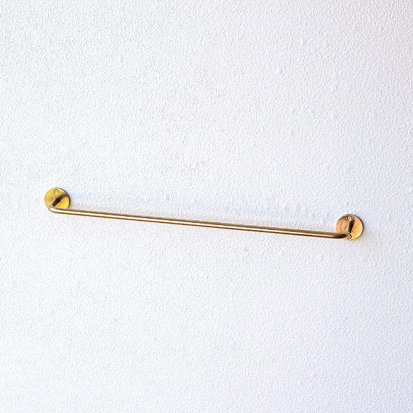 タオルハンガー 真鍮 アンティーク おしゃれ タオル掛け 壁 タオルバー トイレ 洗面所 キッチン ブラスロングタオルハンガー [aks0701]