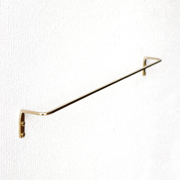 タオルハンガー 壁 真鍮 おしゃれ かわいい 洗面所 細身 タオル掛け 北欧風 フェイスタオル ブラスタオルレール L [aks6992]