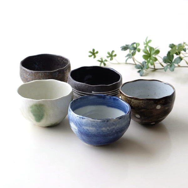 マルチカップ 5個 セット 磁器 おしゃれ 煎茶碗 小鉢 サラダボウル 美濃焼 日本製 和モダン 大きめ Wabisabi マルチ碗 5個セット [aws5591]