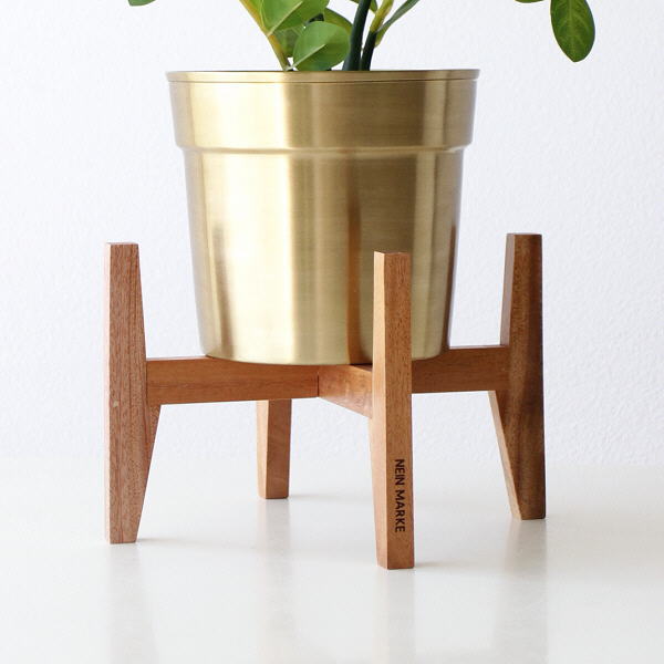 ポットスタンド フラワースタンド おしゃれ 天然木 マホガニー ウッド ナチュラル ロータイプ 6号 ウッド ポットスタンド・ロー [cle5999]