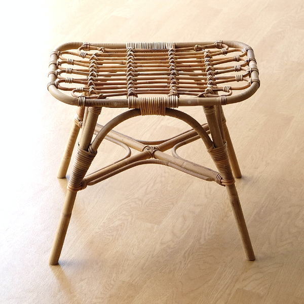 スツール ラタン 籐 おしゃれ ナチュラル 洗面台 玄関 椅子 腰掛け 軽い 軽量 補助椅子 天然素材 ラタンスクエアスツール 【送料無料】 [cle6350]